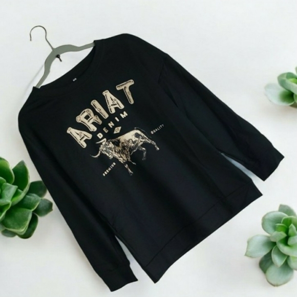 Ariat Tops - Ariat Black Crewneck Sweatshirt Size Small